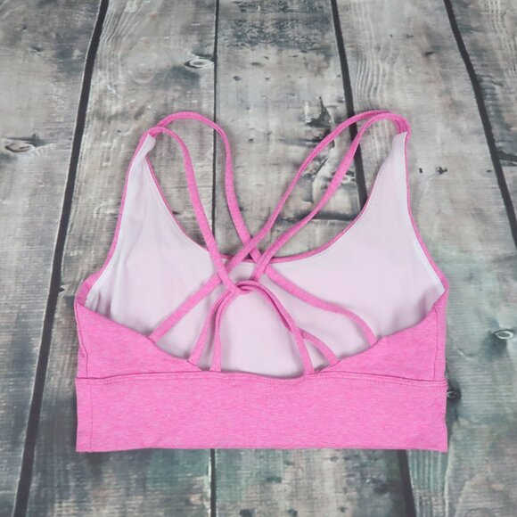 ONZIE PINK LONG LINE SPORTS BRA WITH CRISS CROSS BACK SIZE M/L - Picture 6 of 6